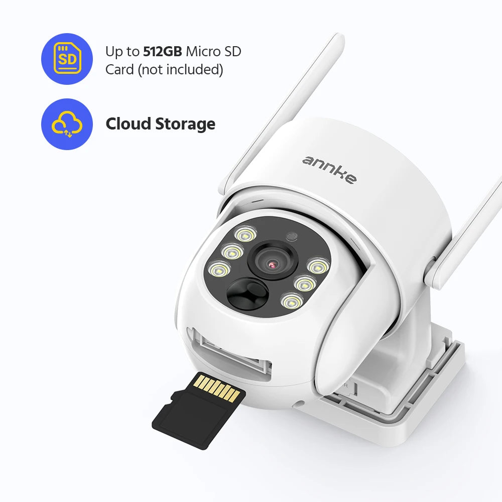 Annke 4MP solar security cameras 4CH Wireless NVR 4mm color night vision camera Audio 2.4G 5.8G dual-band WiFi IP Camera Outdoor