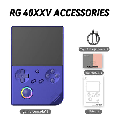 ANBERNIC RG40XXV Handheld Game Console 4''IPS Screen Video Output Joystick RGB Lighting Effect Streaming RG 40XXV Ebook MP4 Gift