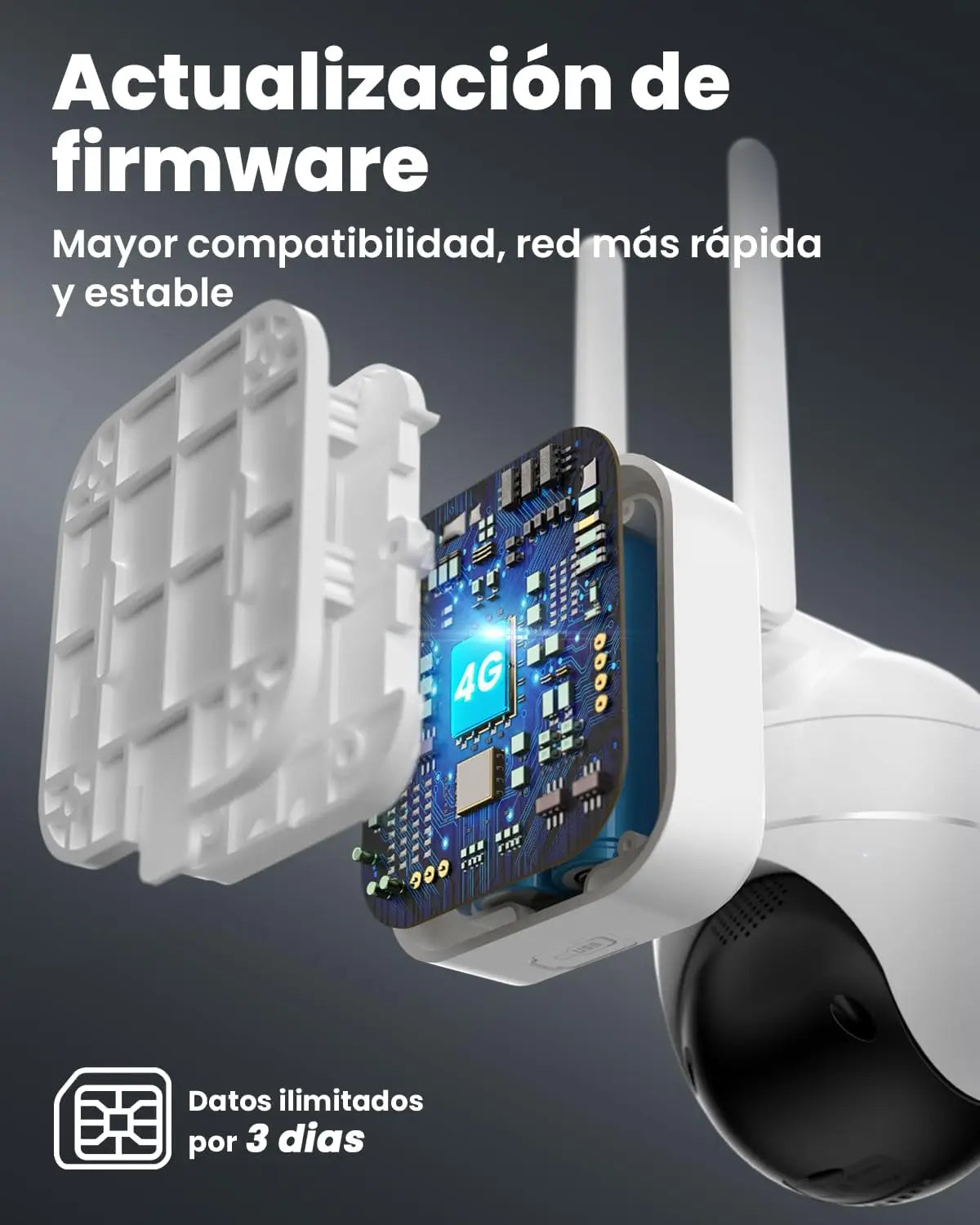 ieGeek 4G/3G LTE Outdoor Solar Wireless Surveillance Camera, 2K IP Camera SIM Card with 10000mAh Battery, Color Night Vision