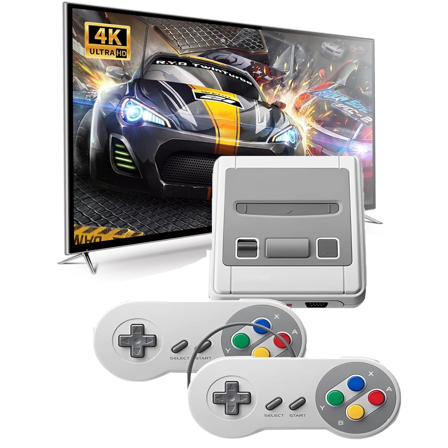 Retro Game Console - Classic, Vintage, Mini Game Console for Kids and Adults, Retro Classic 620 Game Console with 2 Controllers