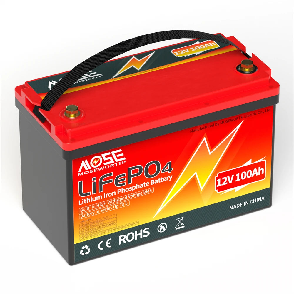 12V 24V 100Ah 140Ah 168Ah 200Ah 300Ah LiFePO4 Deep Cycle Battery Built-in BMS Perfect for RV/Camper Trolling Motor Marine