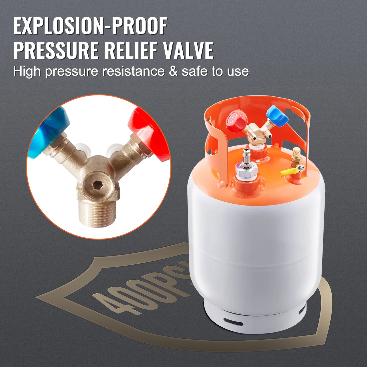 SucceBuy 30 lbs Refrigerant Recovery Tank with Float Switch Reusable AC Recovery Tank HVAC for All Refrigerant Prevent Overflow