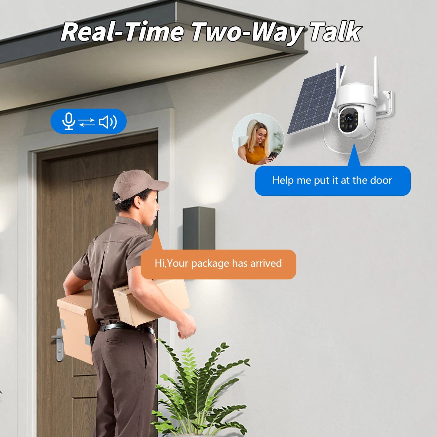 WESECUU WiFi PTZ Camera Outdoor Wireless Solar IPCamera 4MP HD Built-in Battery Video Surveillance Camera Long Time Standby