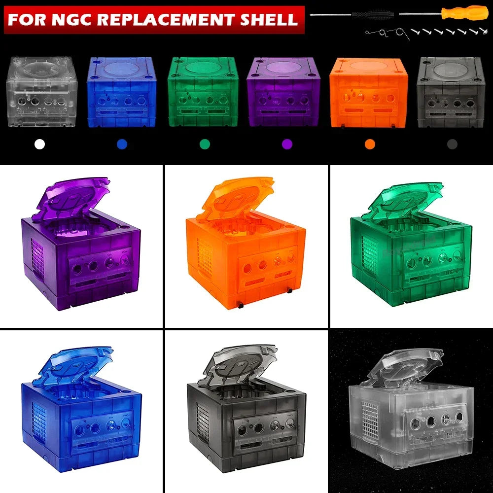 7 COLOR Transparent Box Replacement Case For Gamecube Housing Shell Case For NGC Retro Video Game Console DOL-101/DOL-001 Access
