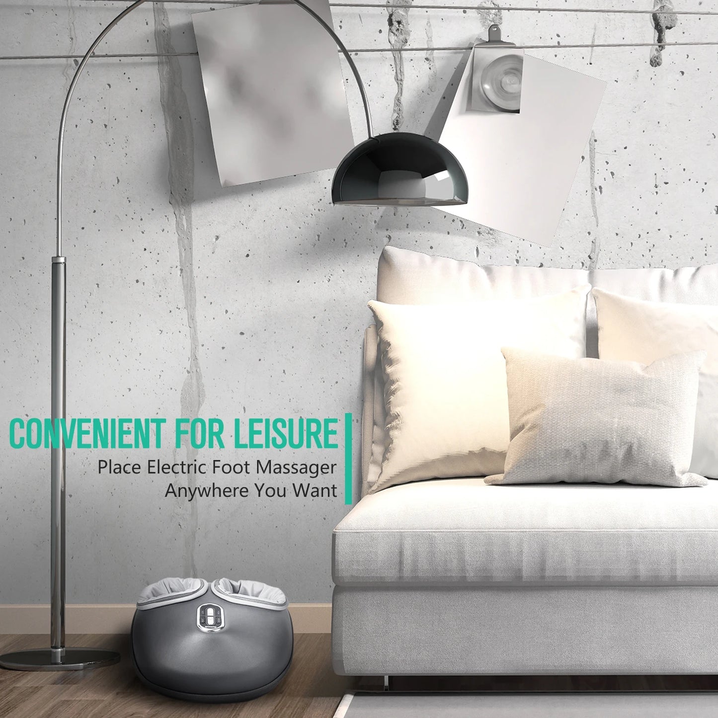 Nekteck Foot Massager Electric Machine Air Compression Heating Therapy Shiatsu Knead Roller Muscle Relaxation Pain Relief