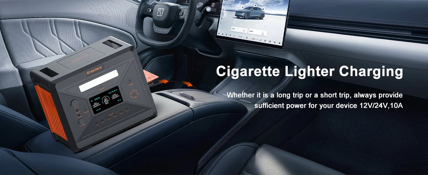 Greenery G2500 Portable Power Station 2304WH LiFePO4 Battery with 2500W (4800W Peak) AC Output Solar Generator for HomeEmergency