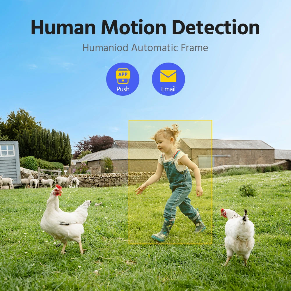 ANNKE 4MP Battery WiFi Security Camera PT Auto Tracking Color Night Vision Wireless IP Camera 4CH Homebase Security System