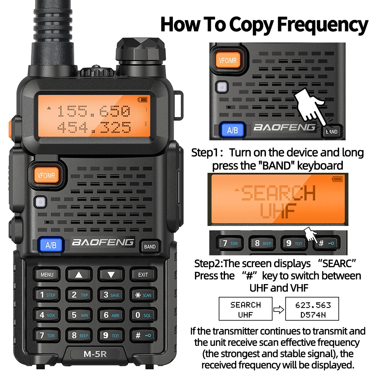 1/2PCS New Baofeng M-5R 8W Walkie Talkie Multi Band Type-C Wireless Copy Frequency AM Long Range For UV-5R Two Way Ham Radio