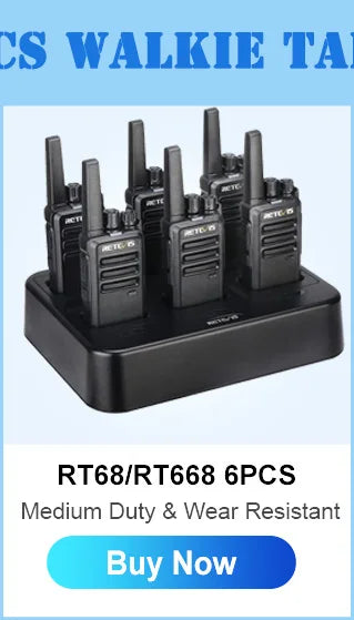10 Pcs Wholesale Mini Walkie Talkie Retevis Rechargeable Walkie-talkies Two-way Radio RT622 PMR446 Radio Hotel Restaurant Retail