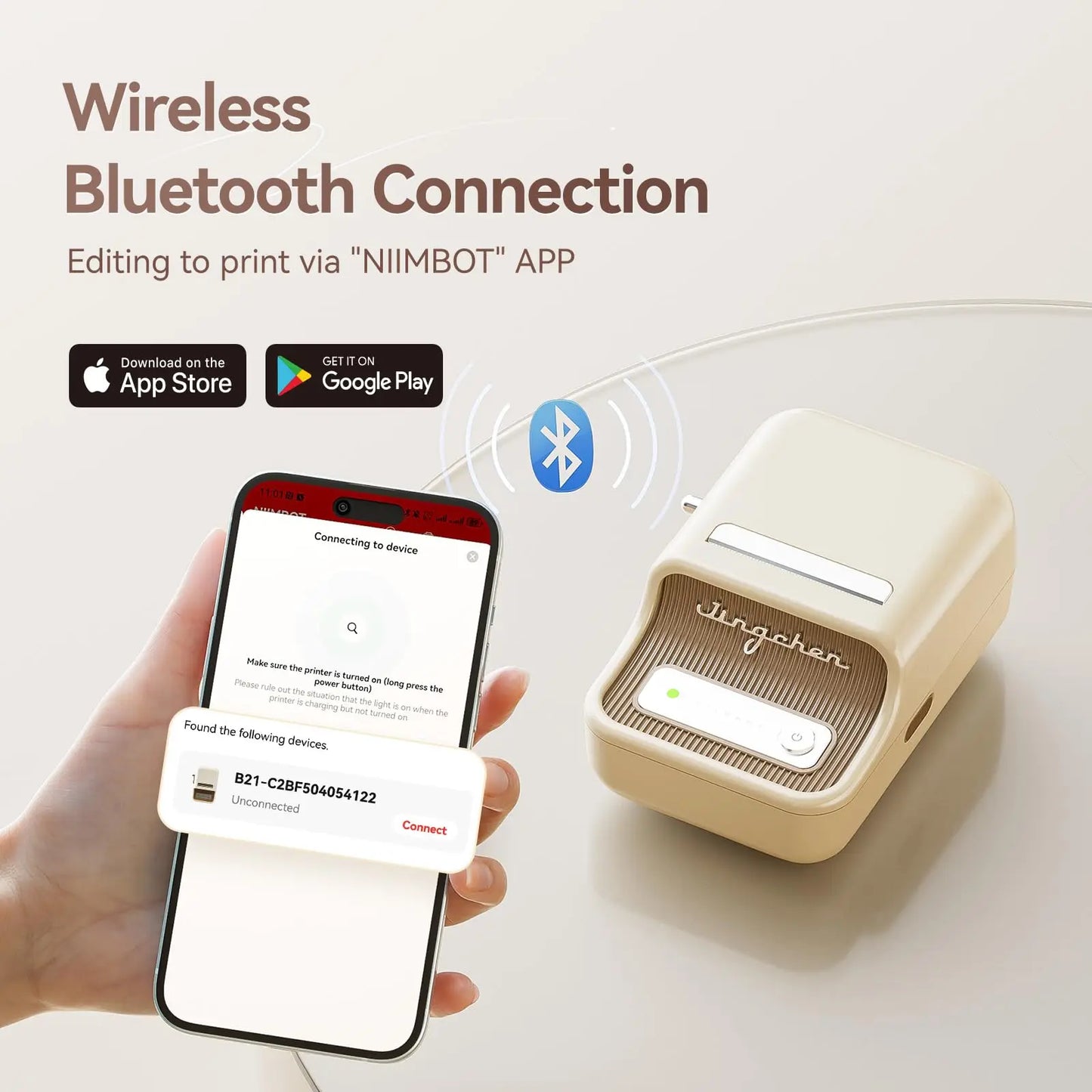 Niimbot B21 Thermal Label Maker Pocket Self-adhesive Paper Printer 20-50mm Print Width Label Machine for Business Home Office