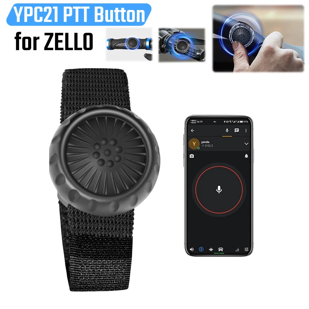 BT Wireless PTT Switch for ZELLO Wireless Microphone Speaker Wireless PTT Device for Android iOS Phone Car Motorcycle Voice Call