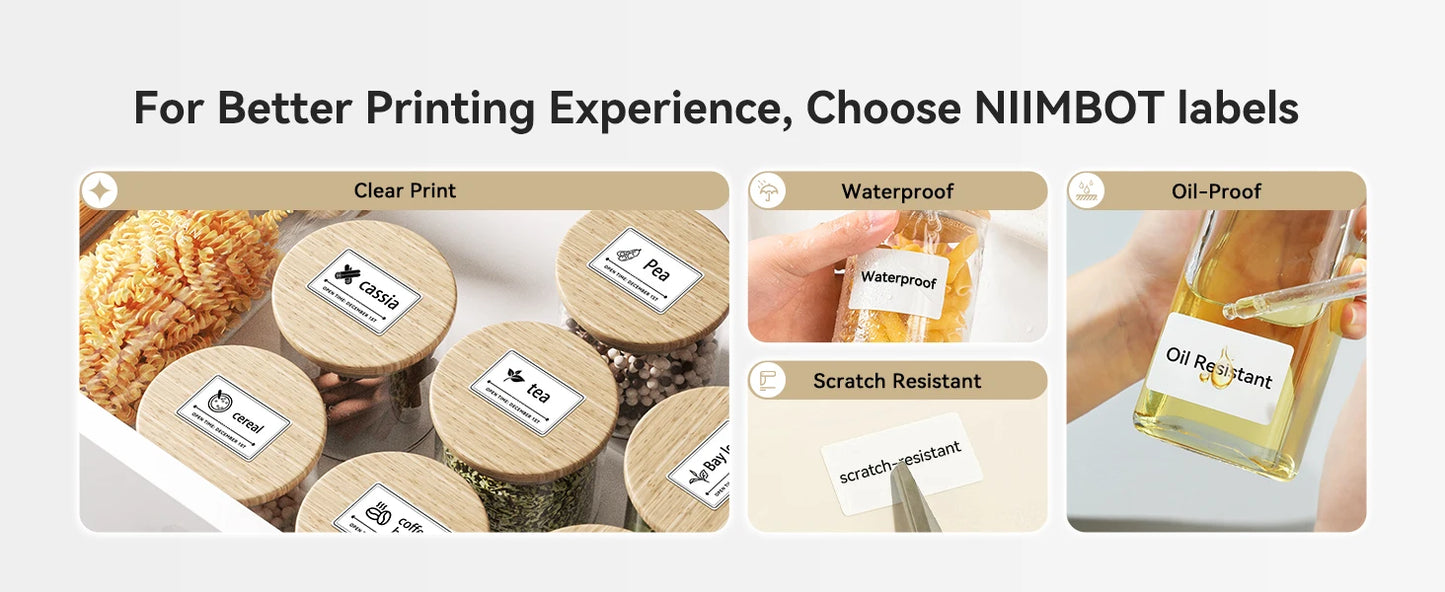 Niimbot B21 Thermal Label Maker Pocket Self-adhesive Paper Printer 20-50mm Print Width Label Machine for Business Home Office