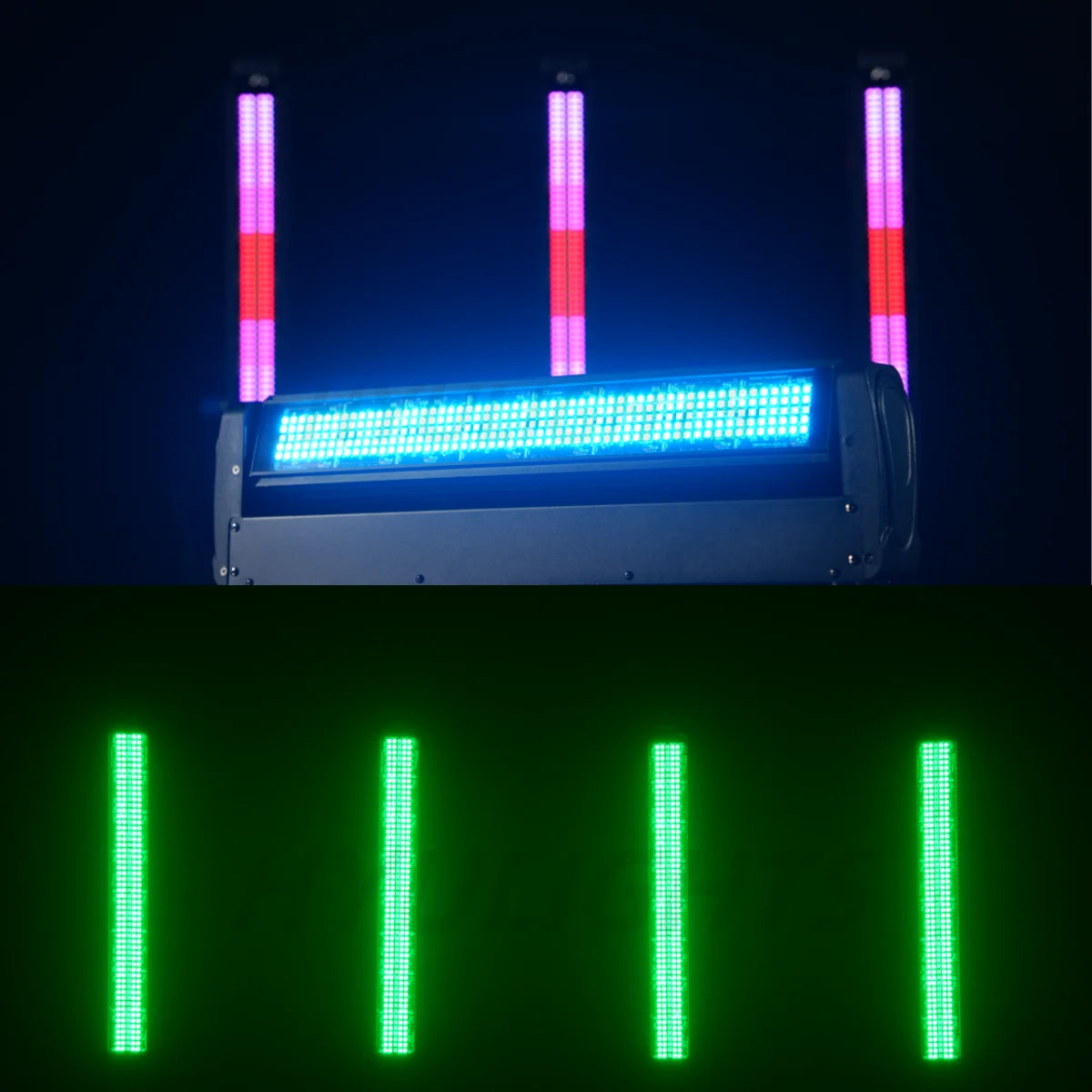 2PCS 200W 2 Sides Beam Curtain&Strobe 360°Infinite rotation LED Moving head DJ Bar Stage Effect Light