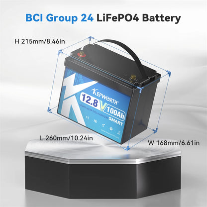 New 12V 100Ah Lithium Battery Bluetooth, Rechargeable Deep Cycle 100A Smart BMS Perfect for Solar, Boat, RV, Backups, Motorhome