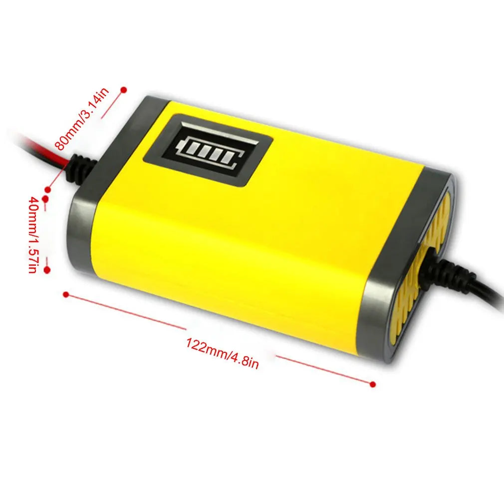 12V 2A Full Automatic Smart Car Battery Charger Lead Acid GEL Intelligent Motorcycle Charger with LCD Display