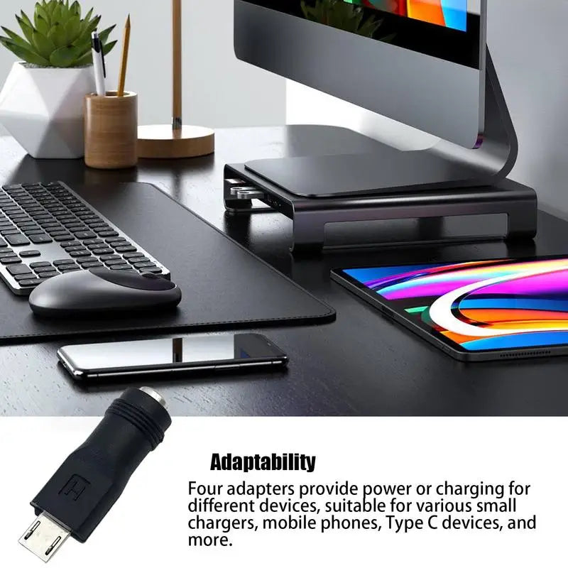 USB Type C Micro USB to DC5521 Electric Plug Converter Mobile Phone Charging Adapter Head 5V Interface