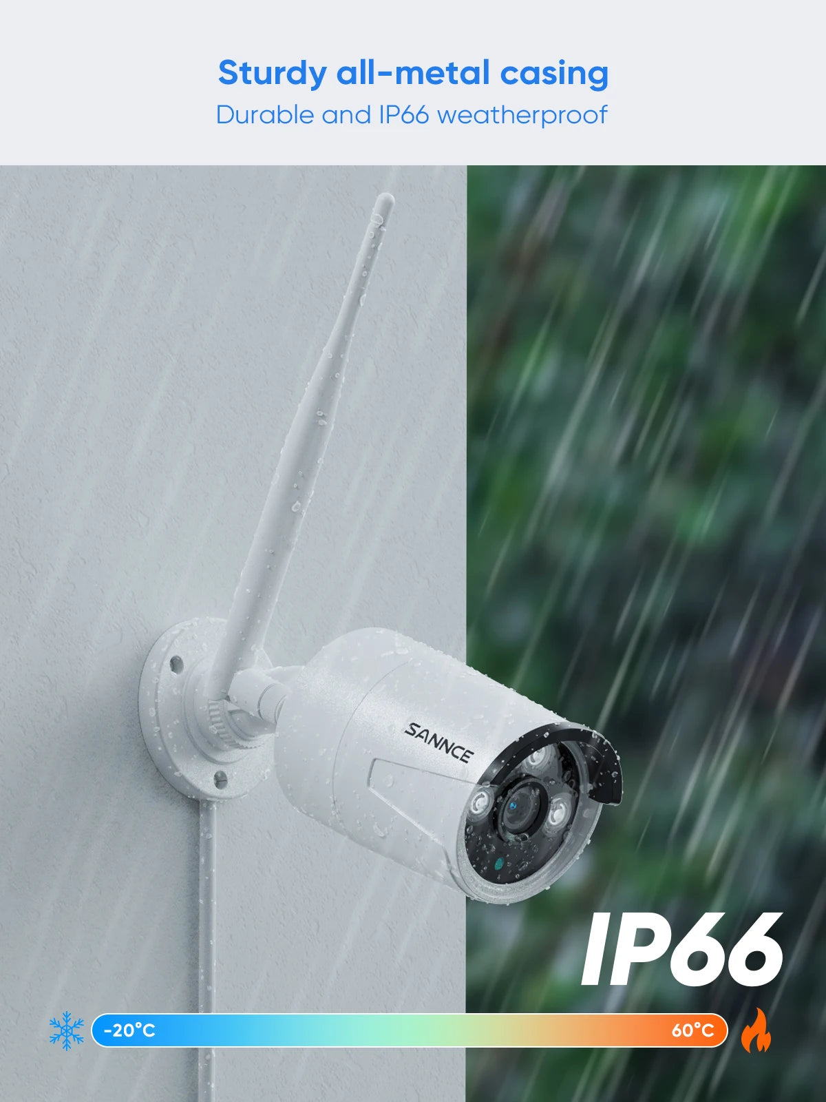 SANNCE 6PCS 5MP Wifi Camera IP Outdoor 10CH NVR Two-way Audio Wireless Audio Video Security Surveillance Kit Cameras