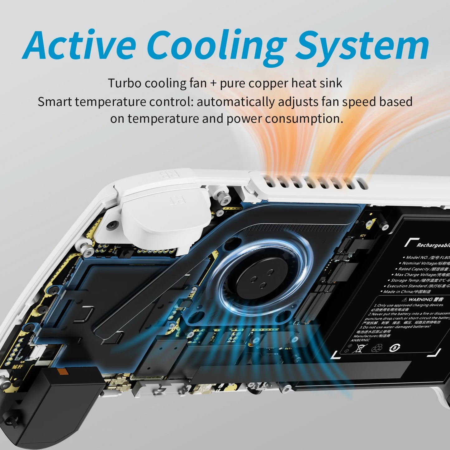 ANBERNIC RG557 Handheld Game Console Dimensity Processor 5.48" AMOLED Screen Android14 Capacitive Joystick DP Output Cooling Fan