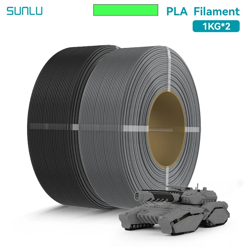 SUNLU 2KG PLA/PLA PLUS/PLA+2.0 Filament 1.75mm 1KG Without Tray 3D Printer Filament for 3D Printer& 3D Pen，Refll Filament