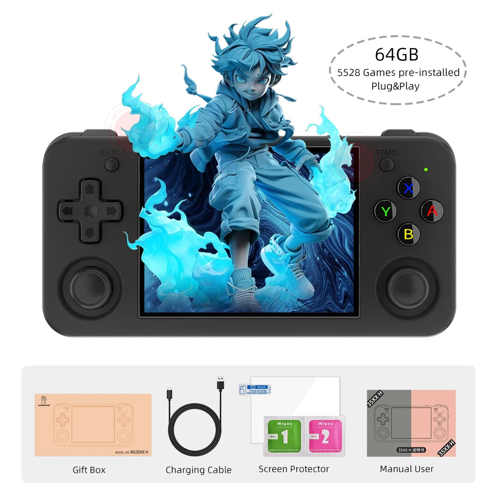 ANBERNIC RG35XX H Hand-held Consoles For Playing Video Games 3.5-inch IPS 640*480 Screen Retro Game Player 3300 mAh RG35XXH