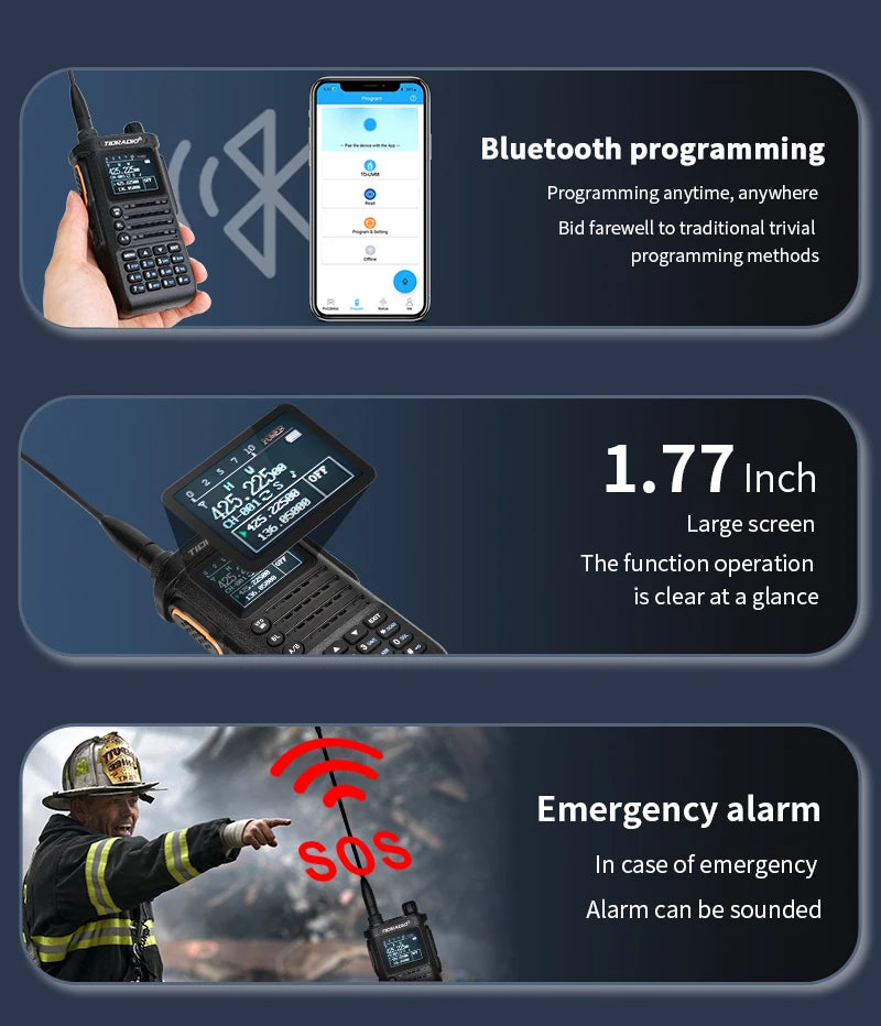 2nd Gen TIDRADIO TD-H8 10W Profession Walkie Talkie Long Range Emergency Radio Portable Two Way Radio Receiver Search Repeaters
