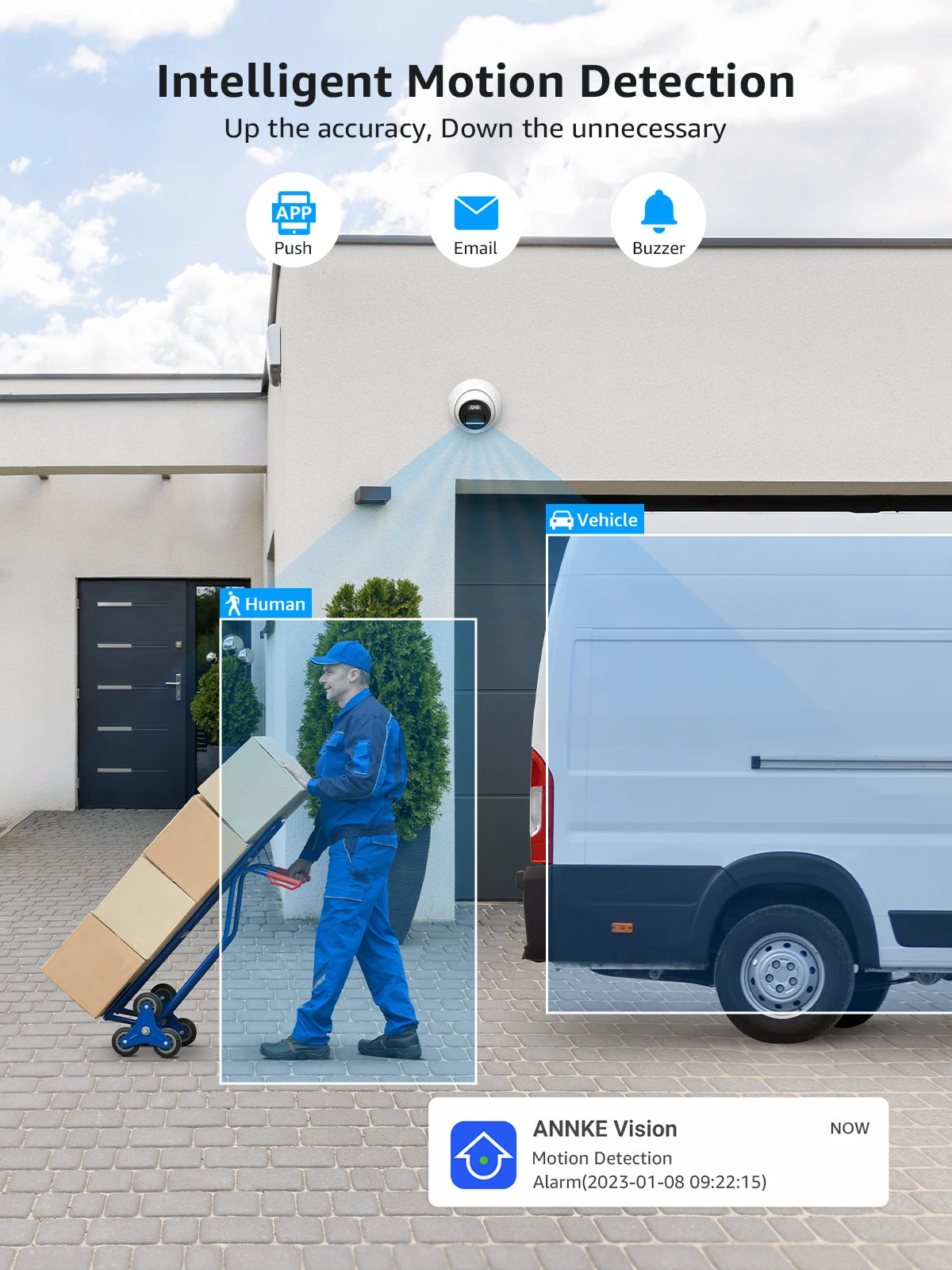 ANNKE 8MP Surveillance Camera 4K IR PoE IPC Build-in Mic Vehicle Human Detection CCTV Cameras Weatherproof