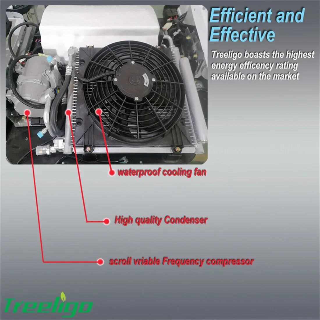 Treeligo New Electric RV 12V 24V Heat&Cool roof Air Conditioner RV Rooftop Car Parking ac For Truck Camper Van Caravan Motorhome