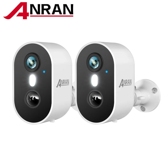 ANRAN 2/3/4PCS Battery Camera 2K 2.4G WiFi Camera Home Protection Security Camera PIR Detection,Free Basic Cloud Storage,5200mAh