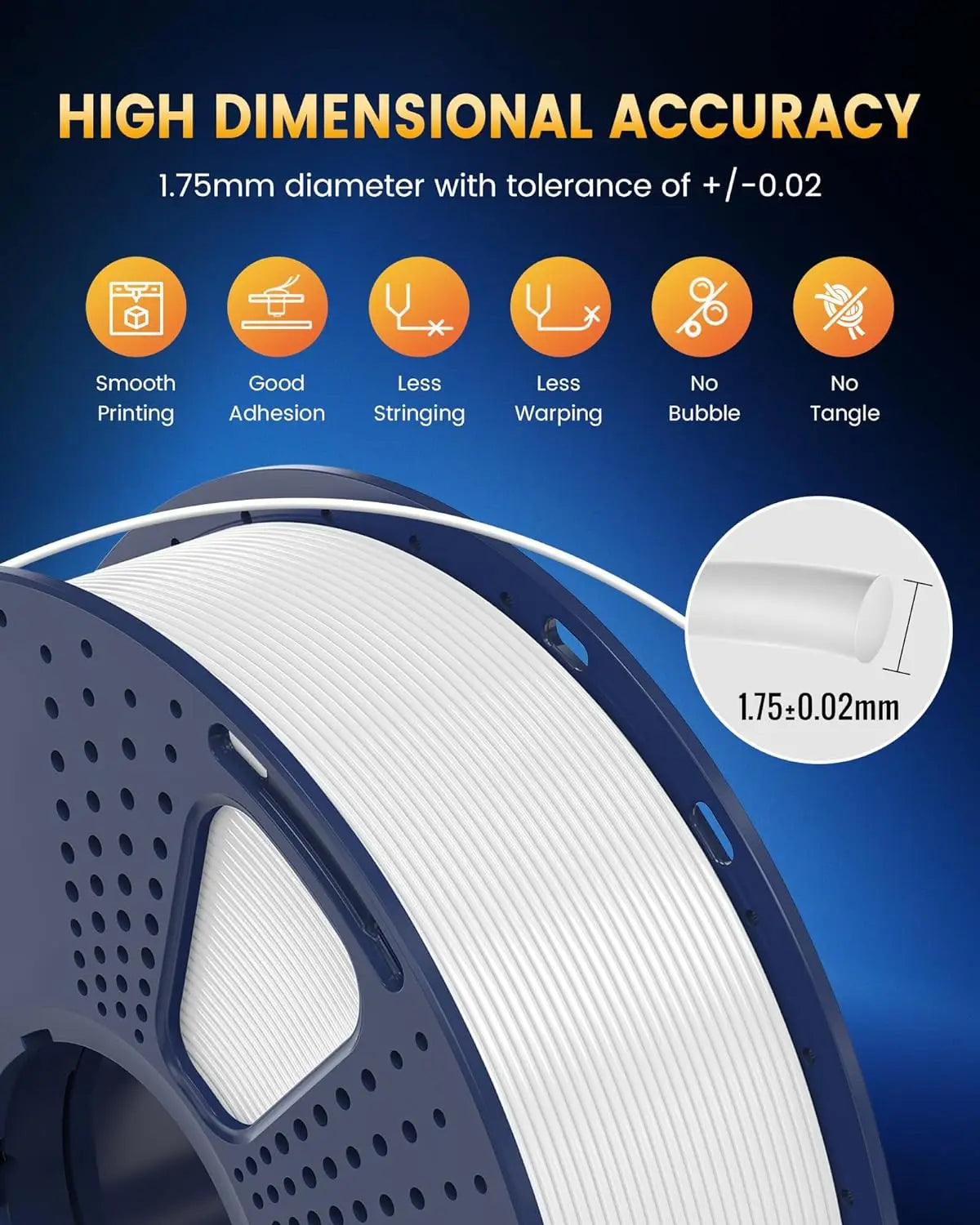 SUNLU 2KG PLA/PLA PLUS/PLA+2.0 Filament 1.75mm 1KG Without Tray 3D Printer Filament for 3D Printer& 3D Pen，Refll Filament