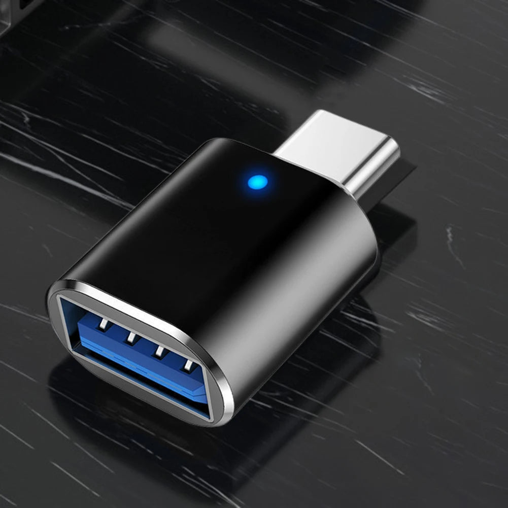 1-3PCS Type-C To USB3.0 Converter LED Indicator Type-C To USB OTG Adapter 3A Fast Charging 5Gbps Data Transfer Plug and Play