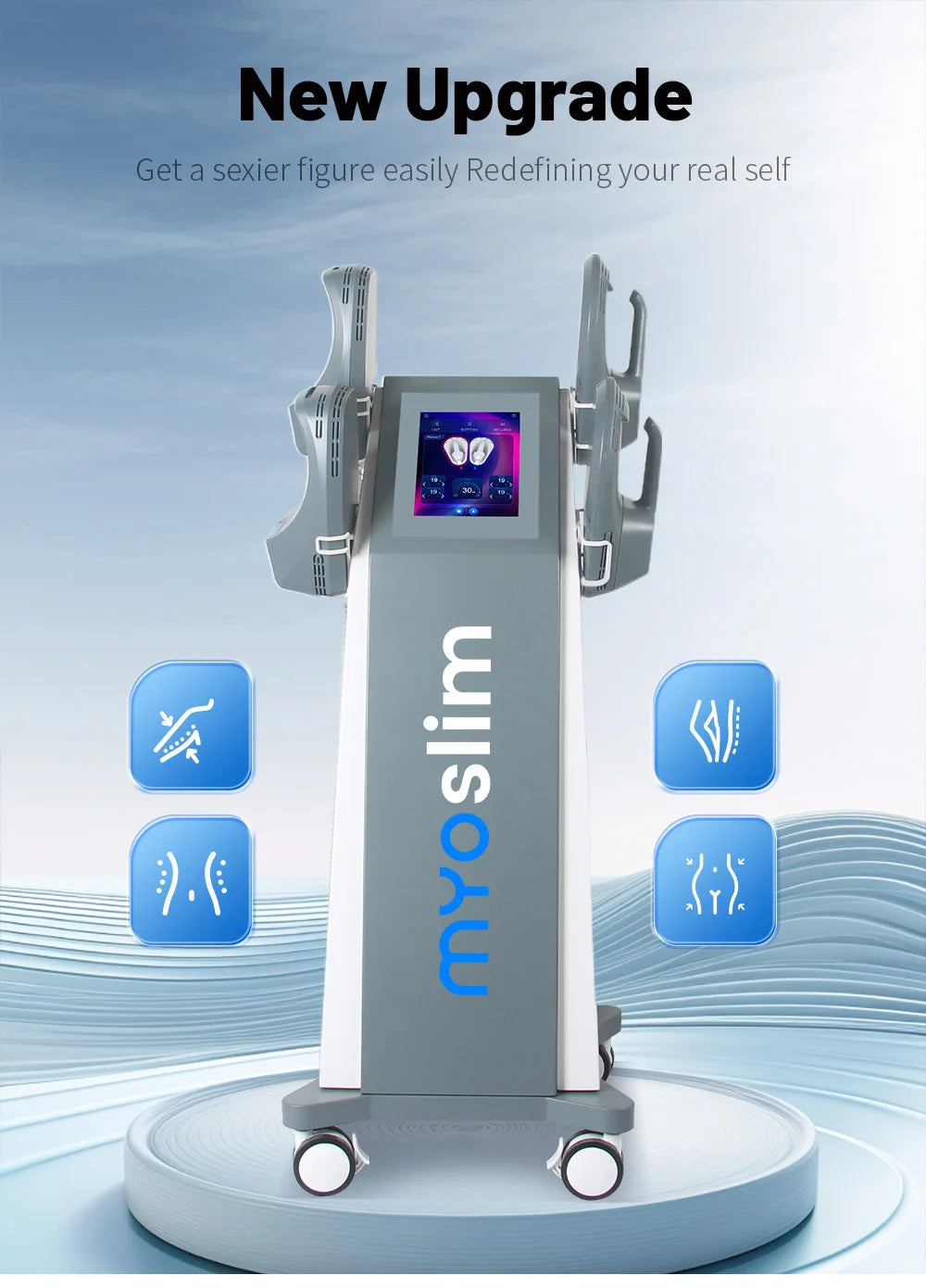 EMS Body Slimming Machine MuscleEMS Electrical Stimulation Muscle Sculpt Fat Burning Control Carving Weight Loss Machine