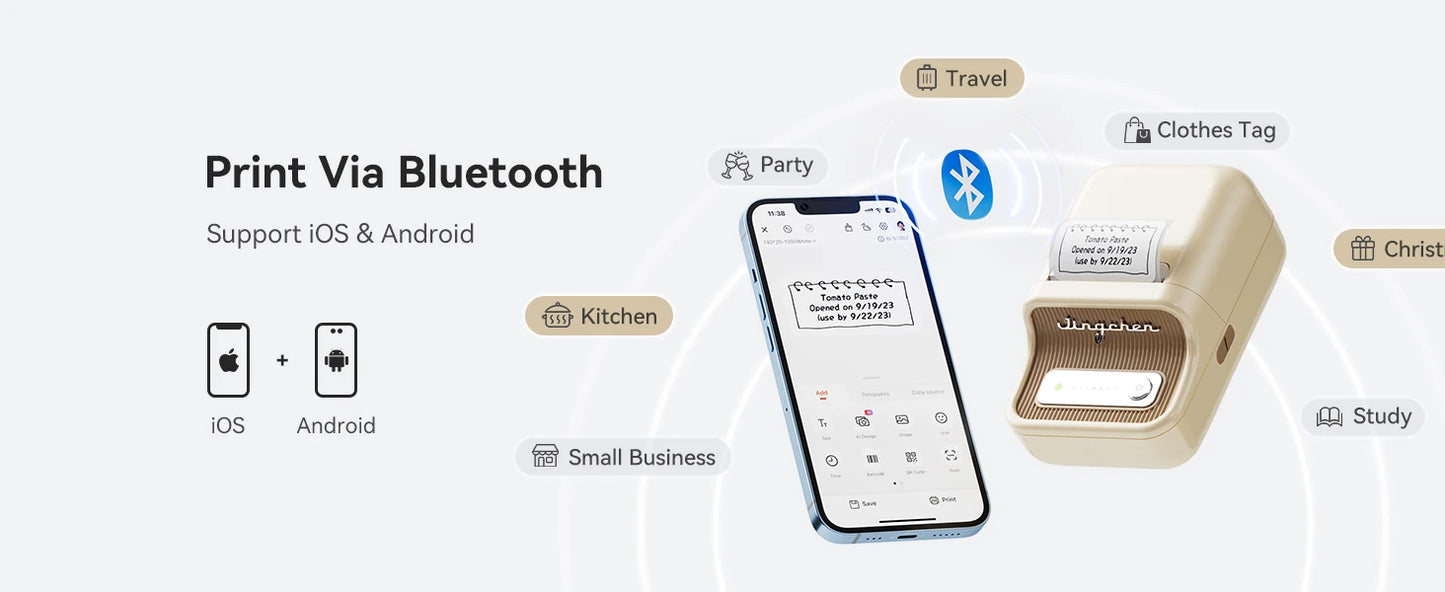 Niimbot B21 Thermal Label Maker Pocket Self-adhesive Paper Printer 20-50mm Print Width Label Machine for Business Home Office