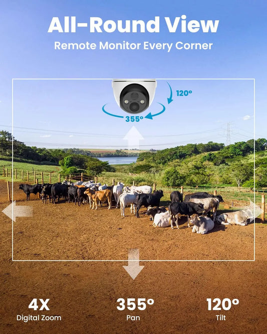 ieGeek 4G/3G LTE Outdoor Solar Wireless Surveillance Camera, 2K IP Camera SIM Card with 10000mAh Battery, Color Night Vision