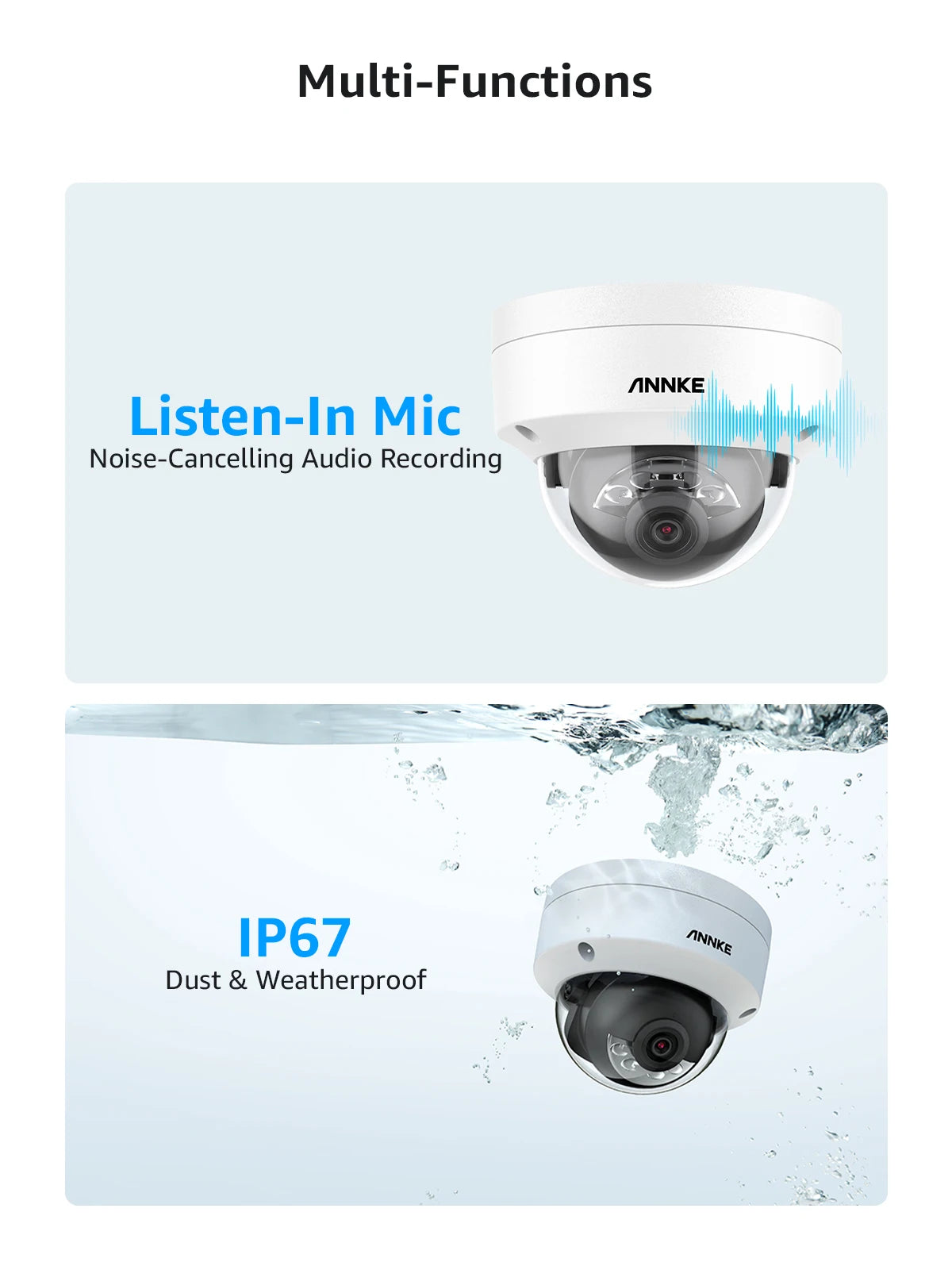 ANNKE 4K 8MP POE Network Video Surveillance Cameras System With 16PCS Smart Dual Light Security Cameras Motion detection