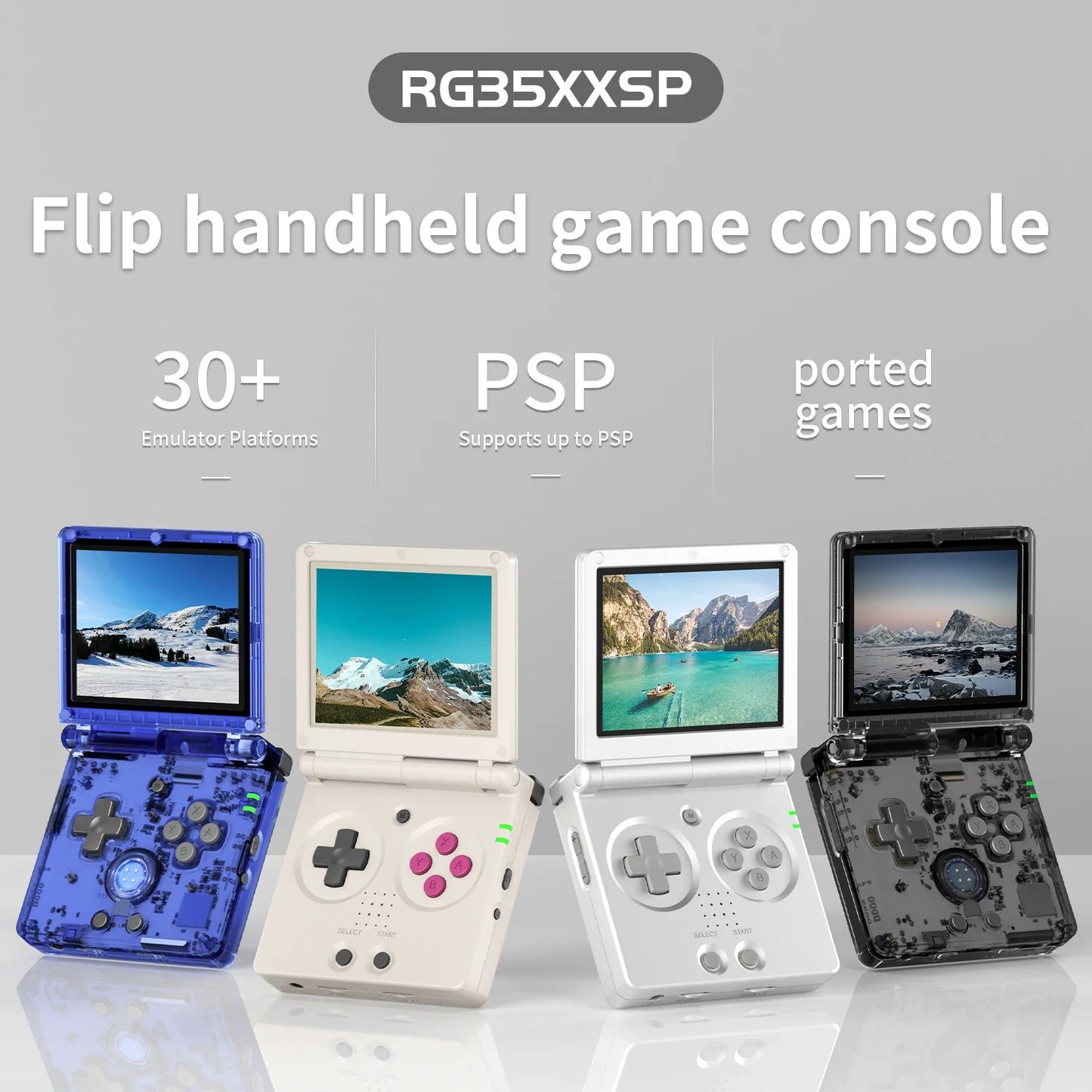 ANBERNIC RG35XXSP 3.5'' IPS Screen Flip Handheld Console Linux 64G System HDMI-compatible TV Output 64G Portable Gaming Console