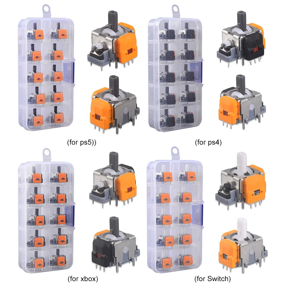 10PCS Hall Electromagnetic Joystick High Precision No Drifting Hall Effect Thumb Sticks Joystick Rocker Module for PS4/PS5/Xbox