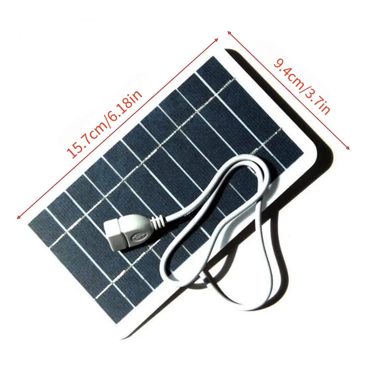 2W Solar Panel With USB Waterproof Outdoor Hiking And Camping Portable Battery Mobile Phone Charging Bank Charging Panel 5V