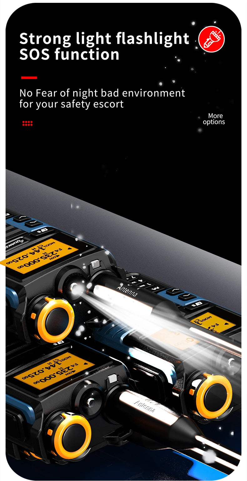 UVK5(99) AM/FM/DTMF Walkie-Talkie 200CH 20-1000MHZ Walkie-Talkie NOAA Weather Forecast with Flash Copy Frequency Tpye-C LCD Disp