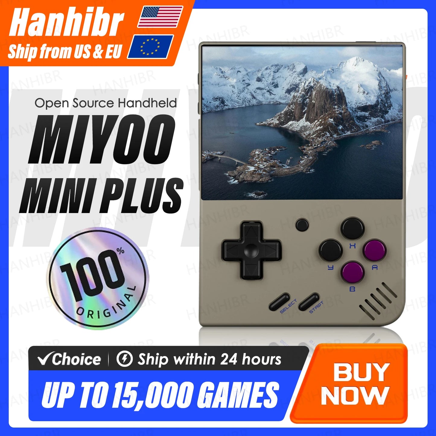 MIYOO Mini Plus Portable Retro Handheld Game Console V2 Mini+ IPS Screen Classic Video Game Console Linux System Children's Gift
