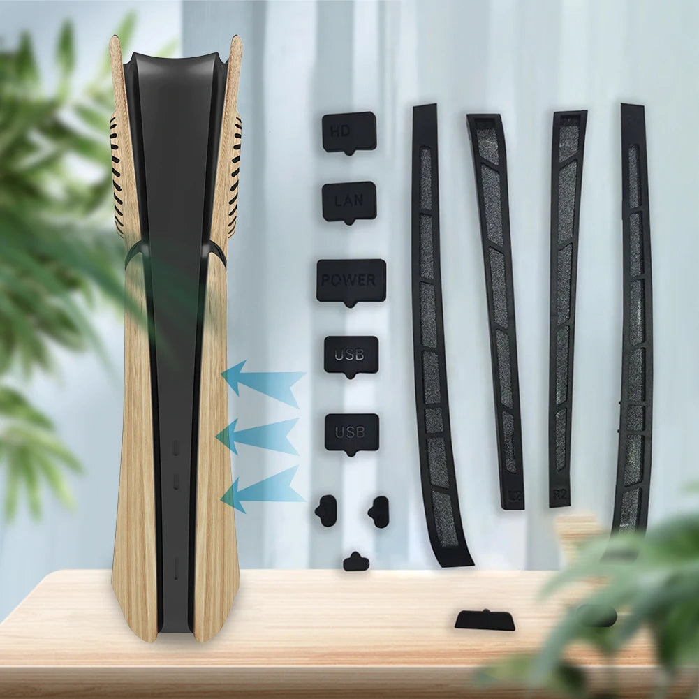 12 in 1 Silicone Dust Plugs Set Anti-dust Cover Dustproof Plug for PS5 Slim for Playstation 5 Slim Console Accessories Pack