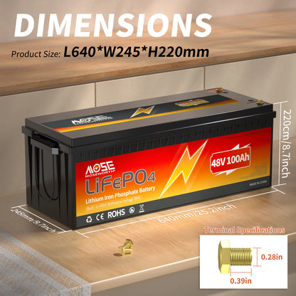 LiFePO4 Lithium Battery 12V 24V 36V 48V 100Ah 200Ah 300Ah 50Ah Built in BMS Deep Cycle Rechargeable Batteries for Trolling Motor