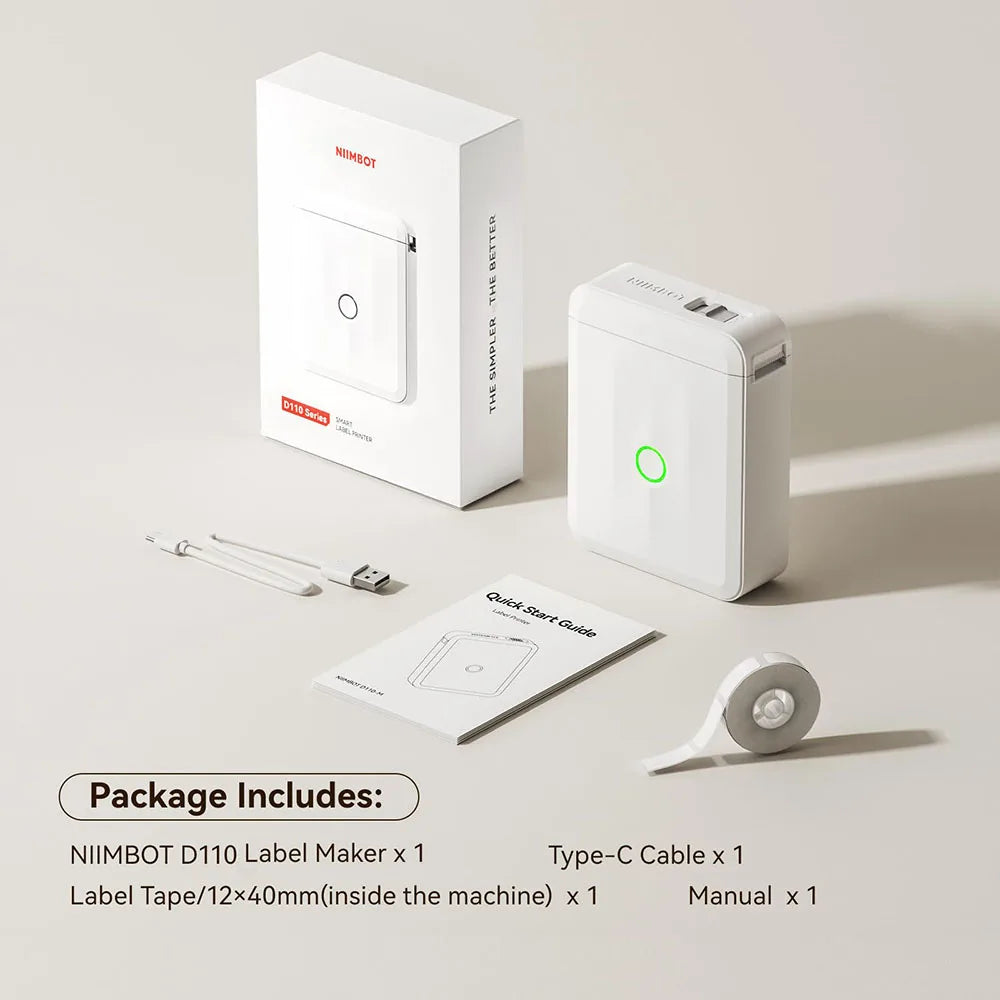 Niimbot D110 Mini Thermal Label Maker Wireless Connection Adhesive Sticker Label Printer DIY Name Tag for Office Home