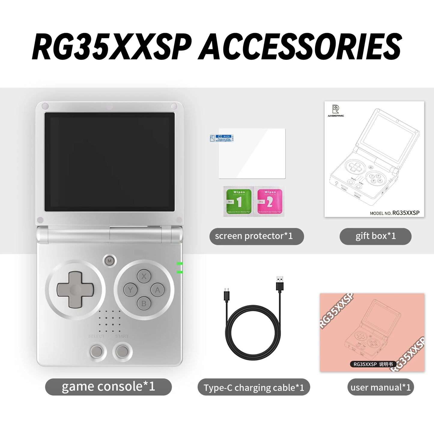 ANBERNIC RG35XXSP 3.5'' IPS Screen Flip Handheld Console Linux 64G System HDMI-compatible TV Output 64G Portable Gaming Console