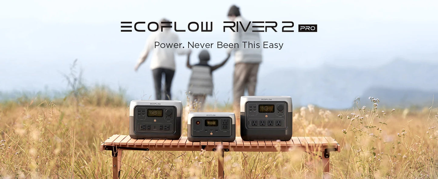 ECOFLOW Portable Power Station RIVER 2 Pro, 768Wh LiFePO4 Battery, 70 Min Fast Charging, 4X800W (X-Boost 1600W) AC Outlets