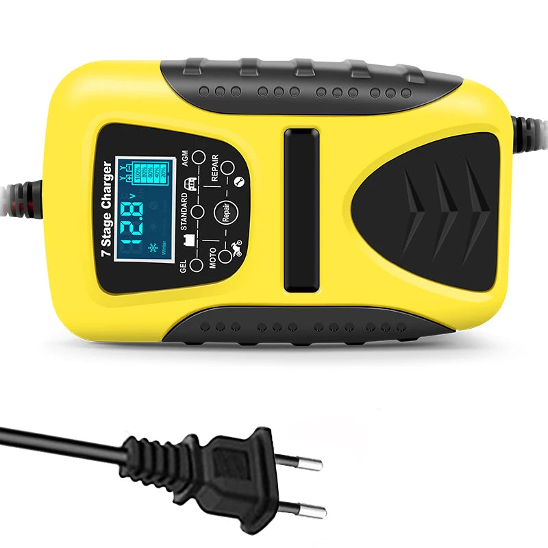 12V 7A Full Automatic Battery Charge Machine LCD Display 7 Stage Smart Car Battery Charger for Car Motorcycle with Pulse Repair