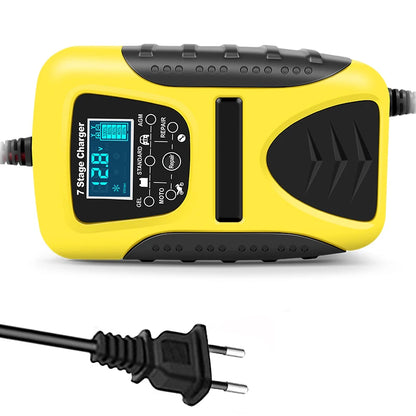 12V 7A Full Automatic Battery Charge Machine LCD Display 7 Stage Smart Car Battery Charger for Car Motorcycle with Pulse Repair