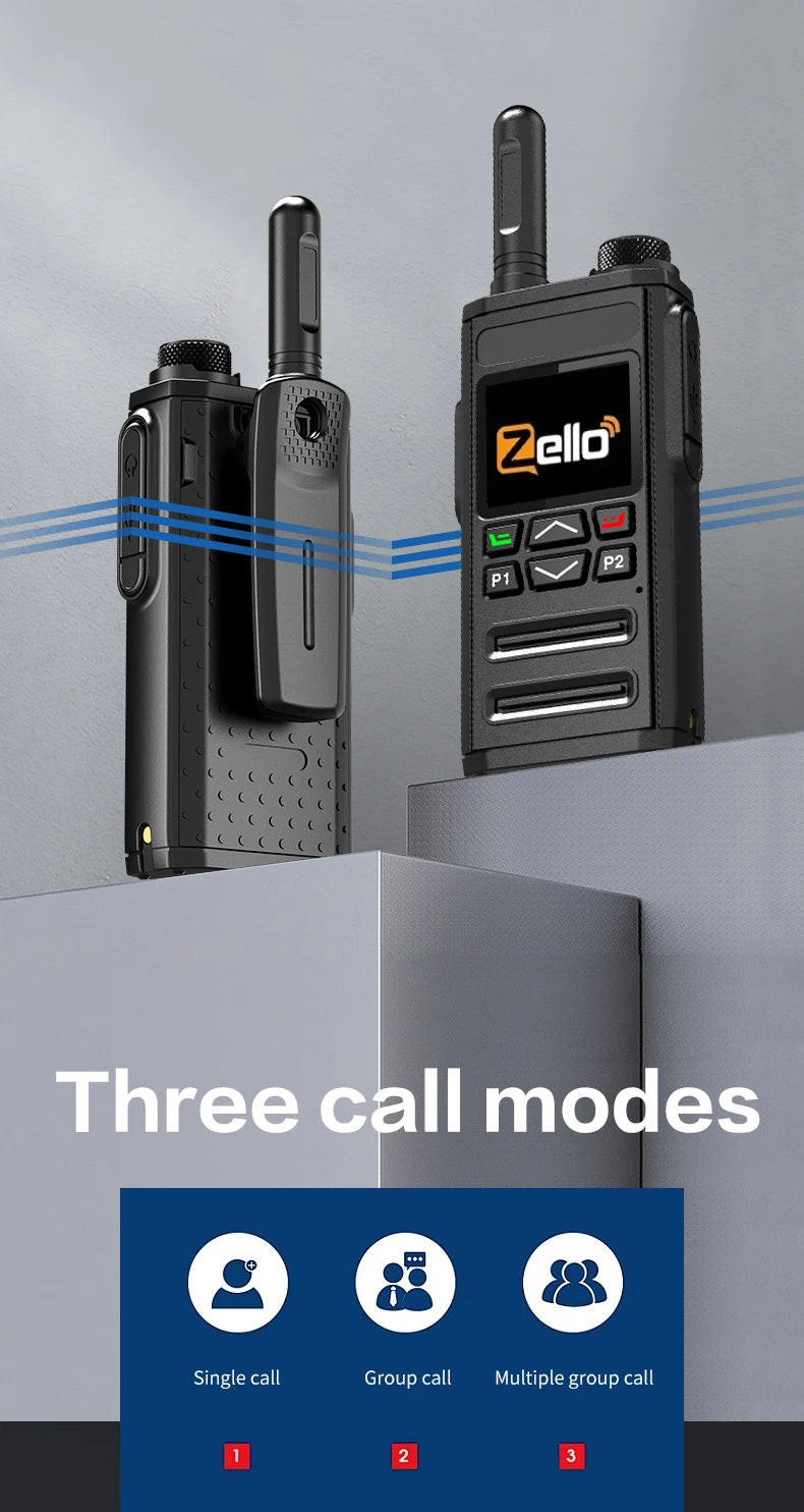 Zello 4G LTE&WiFi POC walkie Talkie - Bluetooth Connection, Long Battery Life, Fast Charging, Essential for Professional Outdoor