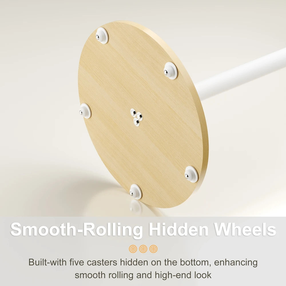 Heavy Duty Mobile TV Floor Stand for 40-75 Inches White Height Adjustable TV Mount Cart Stand with Hidden Wheels