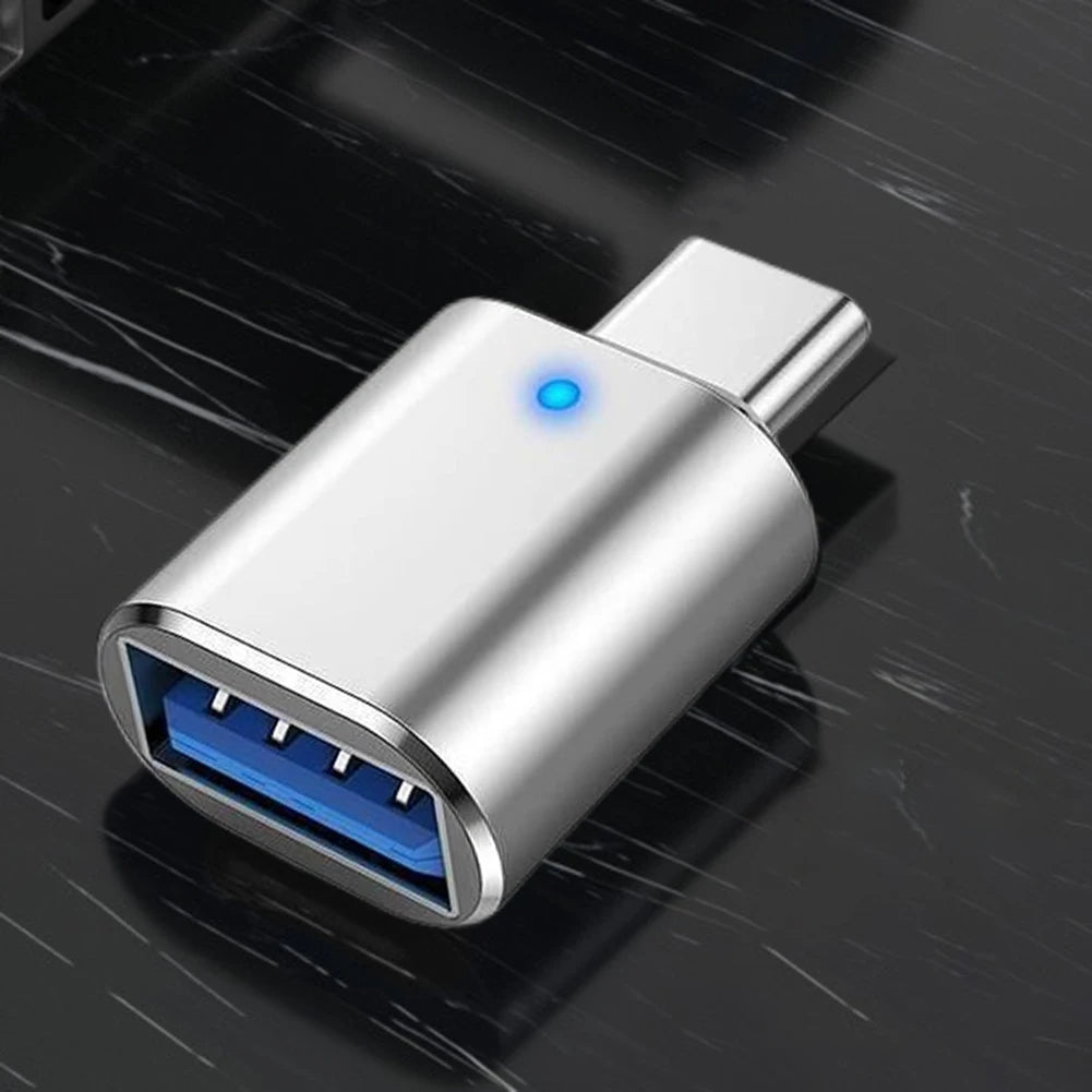 1-3PCS Type-C To USB3.0 Converter LED Indicator Type-C To USB OTG Adapter 3A Fast Charging 5Gbps Data Transfer Plug and Play