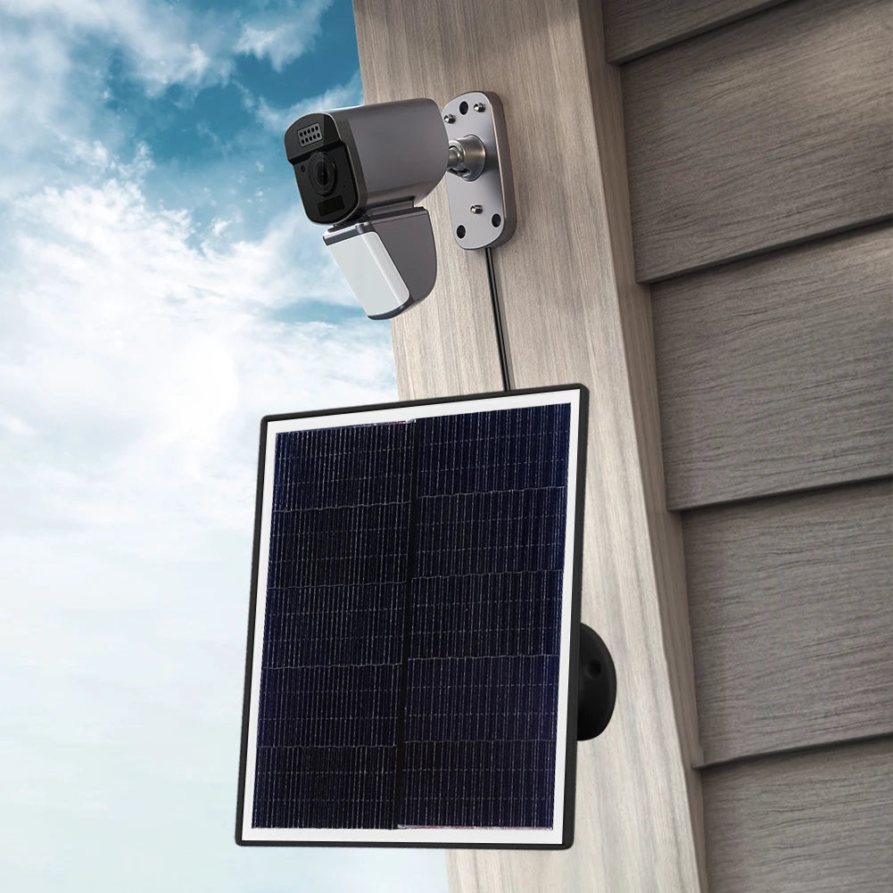 20W 5V Shingled Solar Panel Polycrystalline Solar Panel Charger Micro USB/USB-C Port Waterproof for EufyCam 3/3C Security Camera